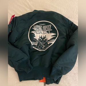 Men’s flight jacket from Modern Notoriety, Goku on the back